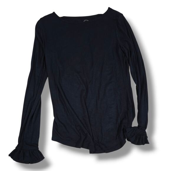 24/7 Maurices women's Ruffle Cuff Long Sleeve Top Black Women’s Small - Picture 3 of 6